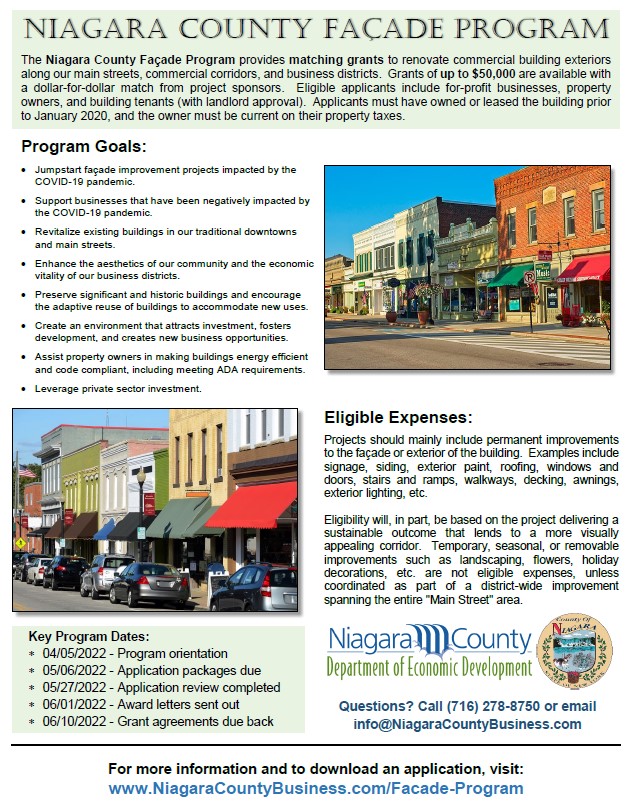Niagara County Business Facade Program » Upward Niagara Chamber of Commerce